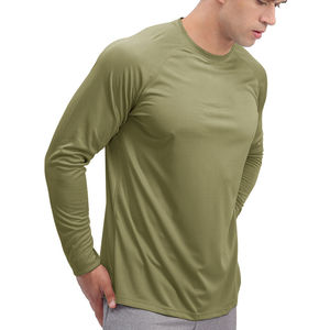T-shirt homme à manches longues en polyester/coton, coupe classique, impression par sublimation de logo personnalisé, séchage rapide, haute qualité - Product Image 3