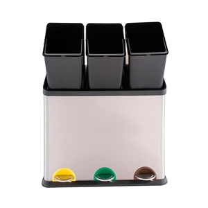 Cestino per il Riciclaggio MSV 60L in Acciaio Inox Colore Argento 60,5 x 34 x 60,5 cm - Product Image 2