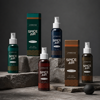 Ensemble de flacons de toilettage masculin vides OEM ODM, diffuseur bleu royal, flacon pulvérisateur vert, compte-gouttes en verre, emballage cadeau pour parfum