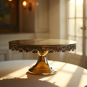 La mejor calidad, recién llegado, soporte para pasteles de acero inoxidable, acabado dorado de un solo nivel para Decoración de mesa de boda, herramientas para pasteles de Metal - Product Image 4