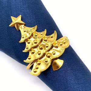 Anillos de Servilleta Metálicos de Lujo con Forma de Estrella para Decoración de Mesa Navideña, Elegantes Accesorios Dorados y Plateados para Cenas Festivas - Product Image 2