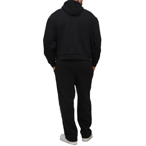 Nueva Sudadera con Capucha Negra Lisa de Talla Grande, Estilo Informal, Lavada al Ácido, Estampada, Ecológica, Resistente al Viento, para Hombre, Talla 2026 - Product Image 5