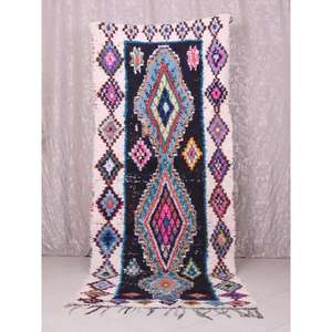 Tapis Boucherouite marocain authentique fait main, style bohème chic, coloré, vintage, artisanat Atlas, décoration. - Product Image 1