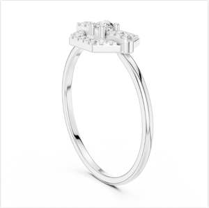 แหวนหมั้นเพชรสีขาวทอง14K ที่ทันสมัยมีการออกแบบกลมหรูหราพร้อมผิวประกายระยิบระยับหรูหราจากอินเดีย - Product Image 6