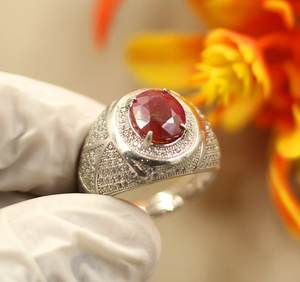 Anillo ajustable de rubí rojo de Plata de Ley 925, regalo para mujer y niña, tamaño de anillo 8, producto a granel de Vermeil de la eternidad de EE. UU. - Product Image 4