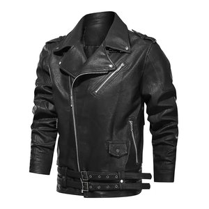 Chaqueta de Motociclista de Cuero para Hombre, Ropa de Exterior de Manga Larga, Chaqueta de Motociclista de Cuero para Hombre - Product Image 1