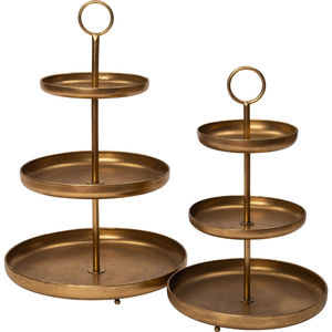 Nouveauté : Support à gâteau en laiton à 3 étages, finition dorée, forme ronde, pour table, fêtes d'anniversaire, supports à gâteau décoratifs - Product Image 5
