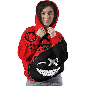 Men's Vintage Style 3D Printed Pullover Hoodie Thick Winter Custom <b>Red</b> <b>Black</b> Graphic Sweatshirt Design - Product Image 4