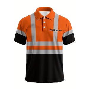 Overoles de Seguridad Reflectantes de Poliéster Personalizables, Camisa de Trabajo Transpirable, Polo Reflectante con Logotipo Personalizable - Product Image 1