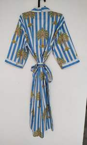 Robe Kimono en coton pour femme Robe de nuit confortable Robe de demoiselle d'honneur Robe de chambre Beachwear Handmade Robe - Product Image 6