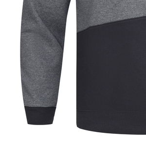 Sudadera negra lisa con capucha para hombre, 100% de algodón, ropa de calle de gran tamaño con hombros caídos, cuello redondo de costilla de peso pesado, talla grande OEM - Product Image 4