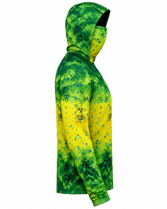 Sublimate <b>Men's</b> Custom Printed <b>Long</b> <b>Sleeved</b> Quick Dry Mask Fishing Hoodie Jersey Breathable Outdoor Clothing with UPF50+ Feature - Product Image 3