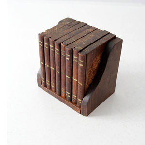 Posavasos con ancla de madera y latón, juego de 6 con soporte - Product Image 6