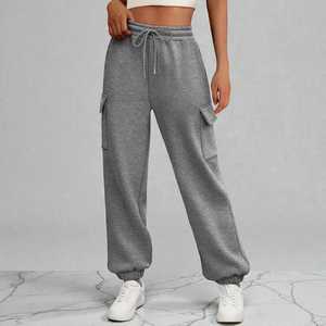Pantalon de jogging ample en toile pour femme, personnalisé OEM/ODM, style streetwear, chaud, respirant, séchage rapide, taille haute, vente en gros - Product Image 1
