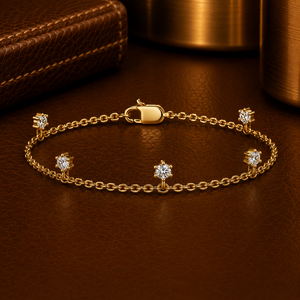 Pulsera de Cadena con Diamantes Cultivados en Laboratorio, Corte Redondo, DEF VVS, Oro Amarillo de 14K, Joyería Fina Minimalista para Uso Diario, Venta al Por Mayor OEM - Product Image 1