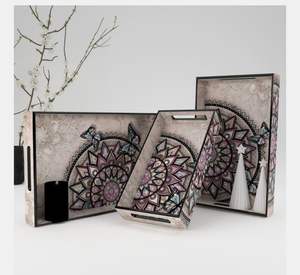 ถาดไม้ชั้นเดียวเก็บของทันสมัยถาดเสิร์ฟอาหารเป็นมิตรสำหรับห้องครัวและห้องนั่งเล่นสำหรับบนโต๊ะอาหารและเครื่องดื่ม - Product Image 1