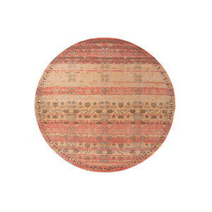 Alfombras de Lana Anudadas a Mano Erbe, Diseño Geométrico Abstracto Rojo y Naranja, Rectangulares de 9x12, para Pasillo o Dormitorio - Jaipur ZA GS-1016 - Product Image 1