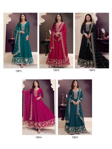 ชุด anarkali ความยาวพิเศษพร้อมชุด dupatta อินเดียสำหรับผู้หญิงแฟชั่นหรูหราในการออกแบบงานแต่งงานและปาร์ตี้ยาวพิเศษ - Product Image 6