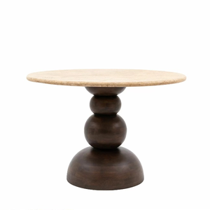 Table à manger moderne en travertin naturel, table d'appoint en pierre, mobilier d'intérieur haut de gamme - Product Image 1