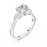 Bague de luxe en or plaqué 10K/14K/18K avec diamants de laboratoire taille cœur et poire pour femme - Bijoux de mariage - Marque SATVIK RATNA