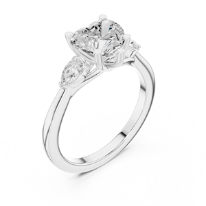 Bague de luxe en diamant de laboratoire taille cœur et poire, bijoux de mariage élégants pour femmes, fournisseur OEM en gros - Product Image 5