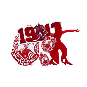 Tous les groupes Patchs en fer personnalisés avec alphabet grec Chenille Brodé Fleur Forme Chaleur Appliquée Fraternité Sororité Patch - Product Image 3