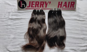 Cabello Remy sin procesar del templo del sur de la India 10 "32" pulgadas ondas suaves dibujadas individuales doble trama Natural negro y marrón 100g - Product Image 6