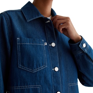 Vestes en jean à prix d'usine pour hommes et poches latérales Vestes en jean à manches longues avec logo personnalisé Vente à chaud - Product Image 2