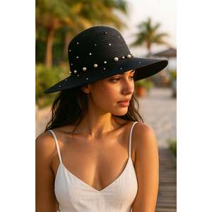 Black Pearl Wide Straw <b>Hat</b> Hsr2069 - Black5 - Product Image 3
