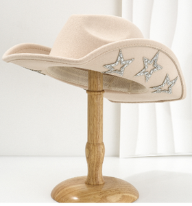 Sombrero de vaquera funcional con tiara-Sombreros de vaquera preppy-Accesorios de atuendo de vaquera para mujeres y niñas - Product Image 5