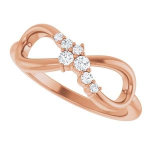 แหวนประดับอัญมณีสุดโรแมนติก รุ่น Stuller Infinity-Inspired 123779:602P ชุบโรเดียม เหมาะสำหรับเป็นแหวนหมั้นหรือของขวัญ - Product Image 5