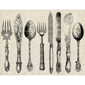 Juego de Cubiertos de Acero Inoxidable Estilo Victoriano, Diseño Vintage de Tenedor, Cuchillo y Cuchara, Imprimible, Ecológico, Duradero, con Logotipo Personalizado - Product Image 3