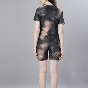 Prix bas quantité minimale de commande bon marché 2 pièces ensemble pour femmes séchage rapide coton matériel Logo personnalisé solide femmes ensemble tenue décontracté OEM Service - Product Image 4