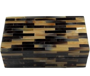 Caja de cuerno de búfalo artística hecha a mano, diseño pulido Natural con tema de amor para decoración del hogar, almacenamiento de joyas - Product Image 4