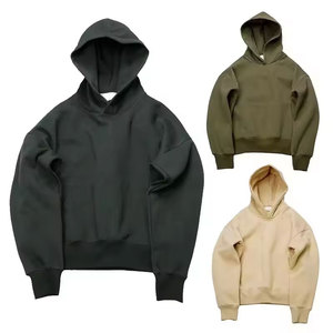 Sweat à capuche unisexe en tissu français épais 100% coton personnalisable imprimé en 3D avec logo brodé pull thermique d'hiver en vente en gros - Product Image 5