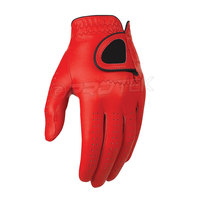 Gants de golf en cuir véritable Cabretta rouge solide de haute qualité avec accessoires de golf de qualité avec logo personnalisé