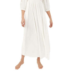 Vestido Maxi Wedgewood Blanco para Mujer de Free People, Casual, Elegante, con Cuello Cuadrado, Cintura Imperio, Transpirable, para el Día a Día o Club, en Varias Tallas - Product Image 3