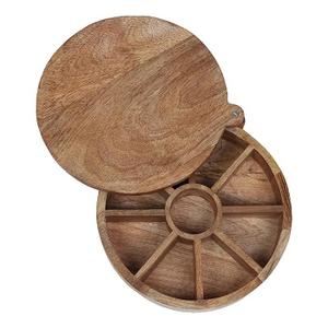 Sheesham <b>Wood</b> <b>Spice</b> Box with Floral Design Masala Dabba <b>Spice</b> <b>Rack</b> Holders Container for Kitchen from f s international - Product Image 2