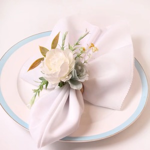 Floral Napkin <b>Ring</b> Holder for Table Decor Serviette Accessory Wedding Events Parties Hotel Dining Also Used as <b>Curtain</b> Tie - Product Image 6