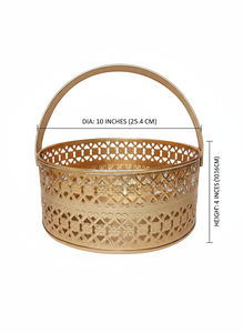 Ready Ship Modern Metal Gift <b>Hamper</b> Basket Handle for Festive Corporate Wedding Gifting | Eco-Friendly Multifunction <b>Storage</b> - Product Image 2