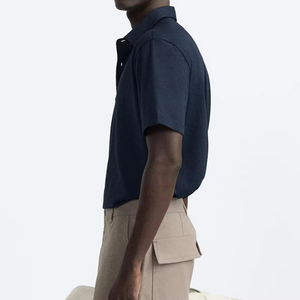 Camiseta Polo Informal de Manga Corta para Hombre, Camiseta de Algodón 100% de Secado Rápido y Transpirable de Color Personalizado, Talla Grande - Product Image 5