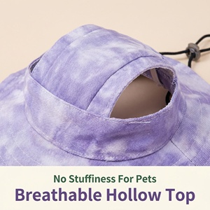 Adjustable Pet Bucket <strong>Hat</strong> with Ear Holes Lightweight Breathable Sun Protection for Cats and Small Dogs Outdoor <strong>Walking</strong> UV Cat - Product Image 5