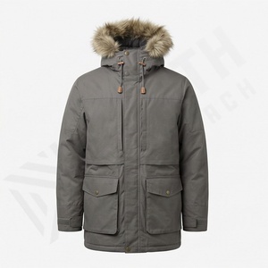 Veste parka pour homme avec logo personnalisé, OEM, imperméable, épaisse, rembourrée, tendance, chaude, à capuche, décontractée, respirante, vêtement d'extérieur d'hiver - Product Image 1
