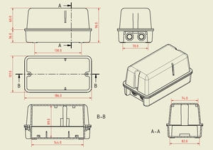 Boîtier de distribution ABS IP67 haute performance PS-14H1, modèle de base - Product Image 5