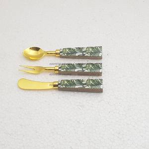 ราคาไม่แพงชุดช้อนส้อมสแตนเลสสตีล Flatware สีน้ําตาล Terrazzo จับเครื่องครัวบ้าน รุ่นมือสองสไตล์ยอดขายสูงสุด - Product Image 2