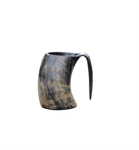 Taza de cuerno de vino vikingo de alta calidad única, taza de cuerno de búfalo de cerveza de vino, taza de cuerno para beber tallada para exportar desde la India - Product Image 3
