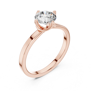 Bague solitaire en or jaune 14 carats avec diamant rond de laboratoire |   Bague en diamant pour tous les jours |   Nouveau diamant cultivé - Product Image 6