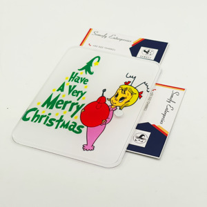 Etiqueta personalizada de alta calidad Imán de azulejo acrílico Diseño de Feliz Navidad Azulejo de pestañas Pestañas y herramientas sostenibles - Product Image 3