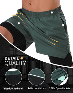 กางเกงขาสั้นตาข่ายสำหรับเล่นกีฬาออกกำลังกายฟิตเนสยิมวิ่งออกกำลังกายกระเป๋าใส่โทรศัพท์สไตล์สปอร์ตออกแบบได้ตามต้องการ - Product Image 4