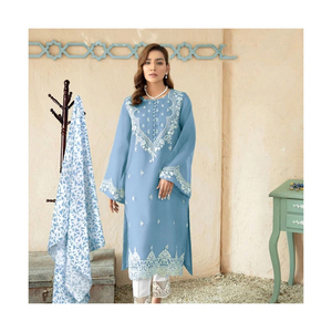 Última colección pakistaní Shalwar Kameez traje mujer Casual pakistaní Shalwar Kameez traje vestido - Product Image 1